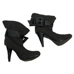 JESSICA SIMPSON Ankle Boots 5.5 B Js Makan Herringbone Fabric Fashion